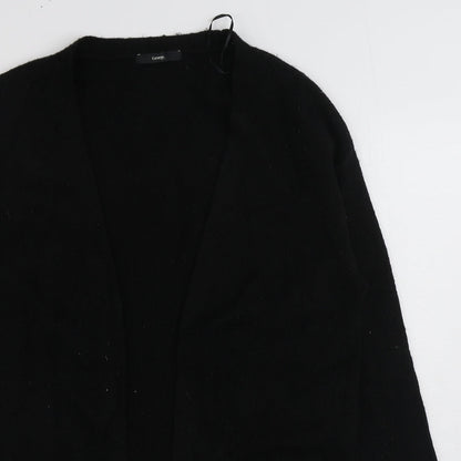 George Womens Black V-Neck Acrylic Cardigan Jumper Size S