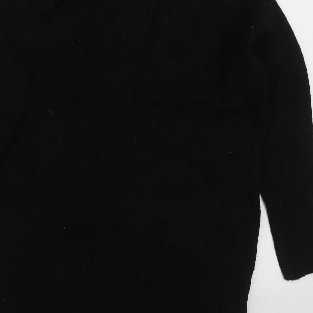 George Womens Black V-Neck Acrylic Cardigan Jumper Size S