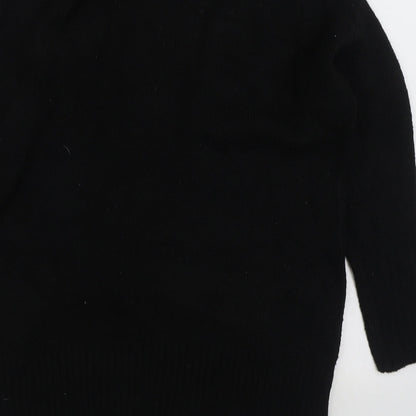 George Womens Black V-Neck Acrylic Cardigan Jumper Size S