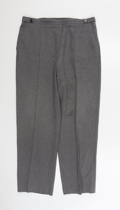 BM Womens Grey Polyester Trousers Size 14 L27 in Regular