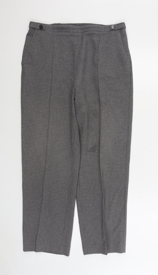 BM Womens Grey Polyester Trousers Size 14 L27 in Regular