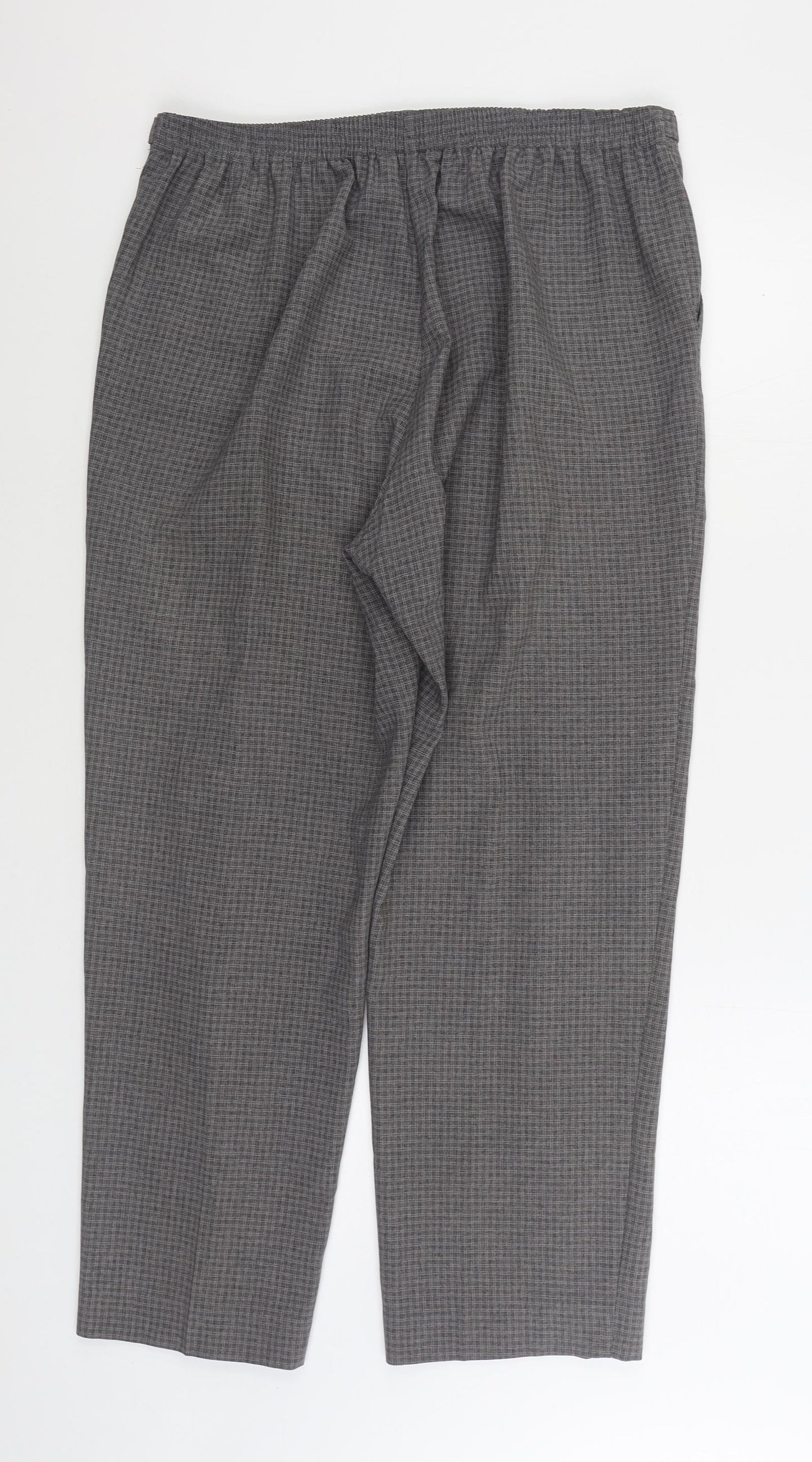 BM Womens Grey Polyester Trousers Size 14 L27 in Regular