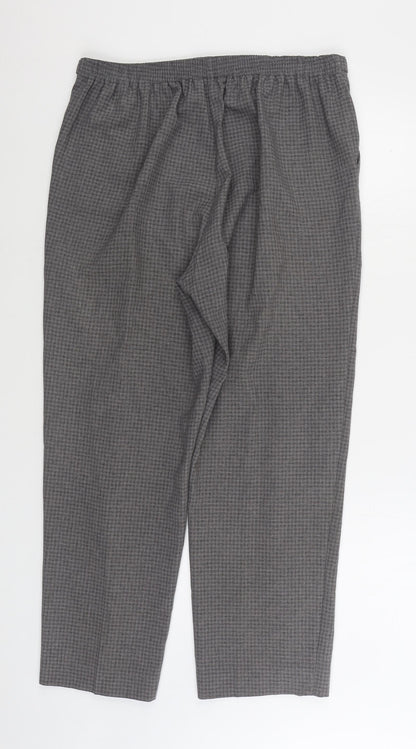 BM Womens Grey Polyester Trousers Size 14 L27 in Regular
