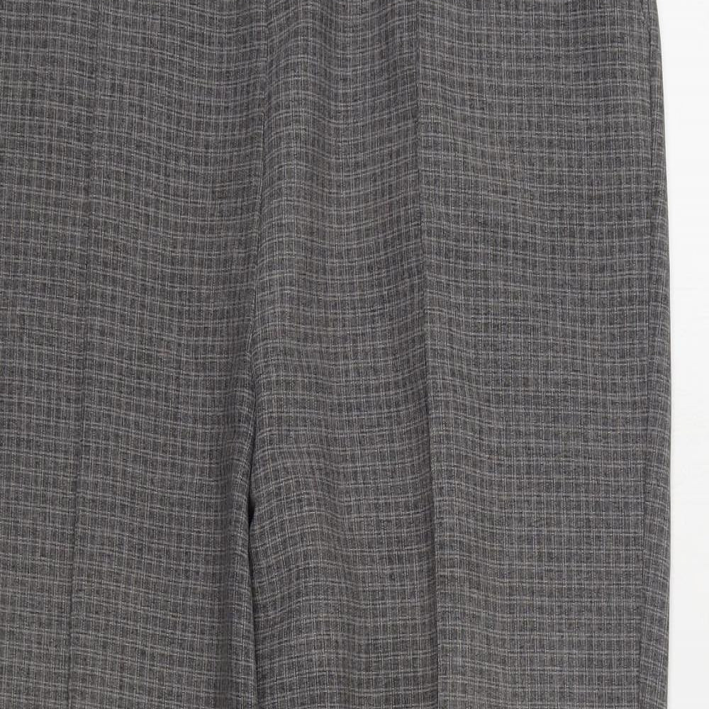 BM Womens Grey Polyester Trousers Size 14 L27 in Regular