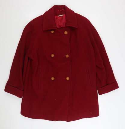 Womens UK Size 12 EWM Red Overcoat