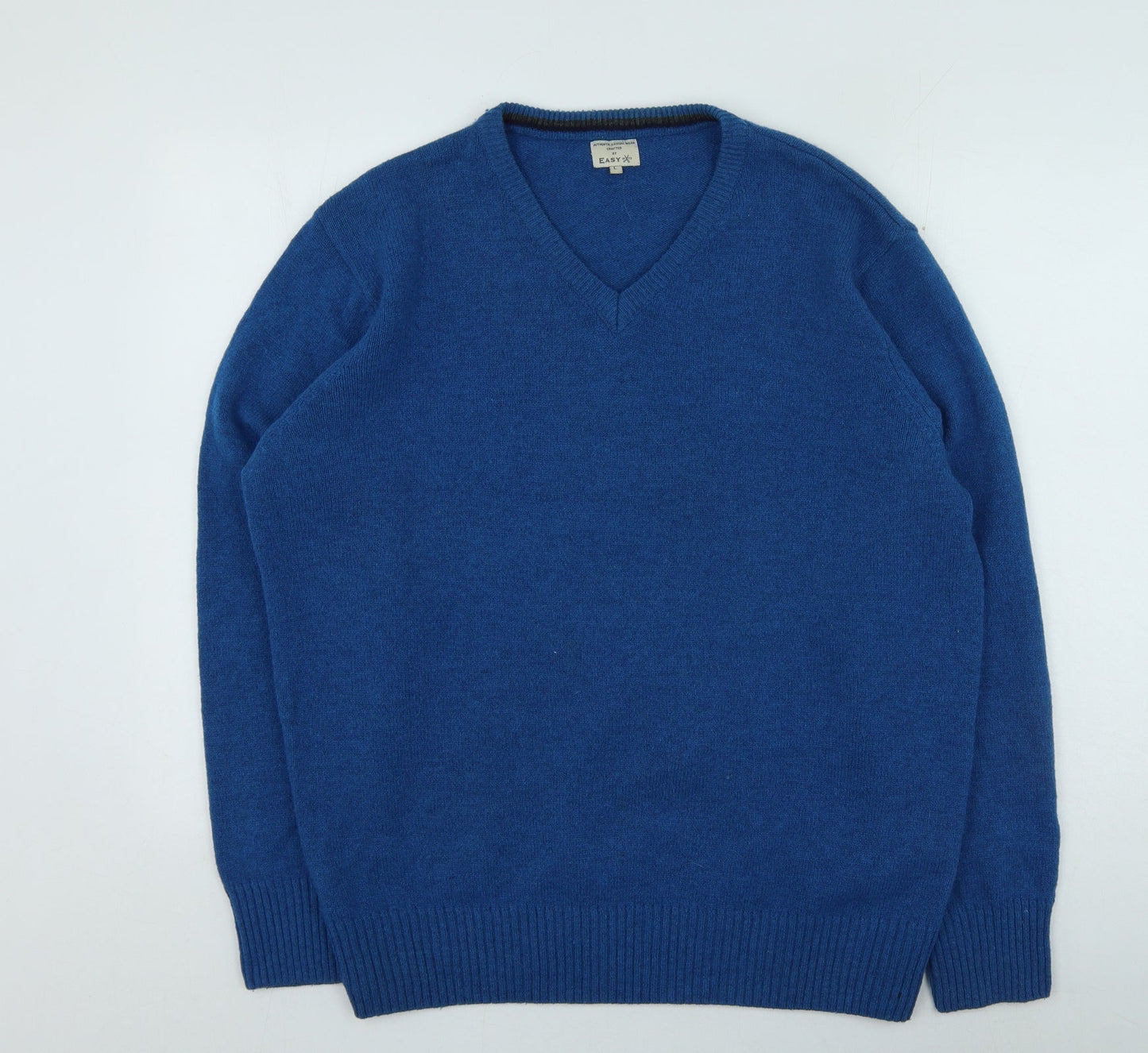 Womens UK Size L Easy Blue Pullover Jumper