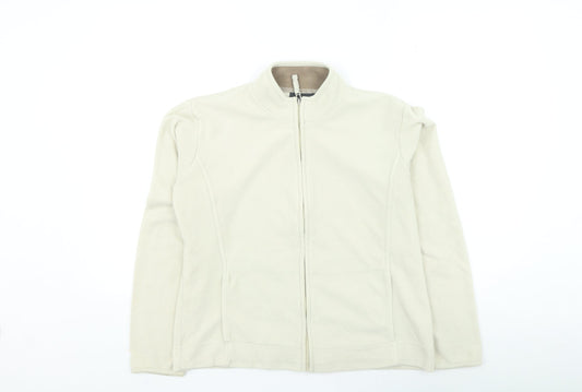 Womens UK Size 12 Kiabi Beige Full Zip Jumper