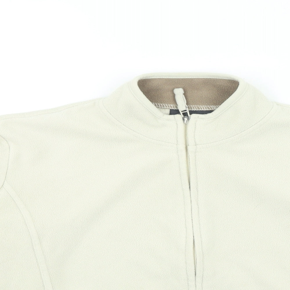 Womens UK Size 12 Kiabi Beige Full Zip Jumper