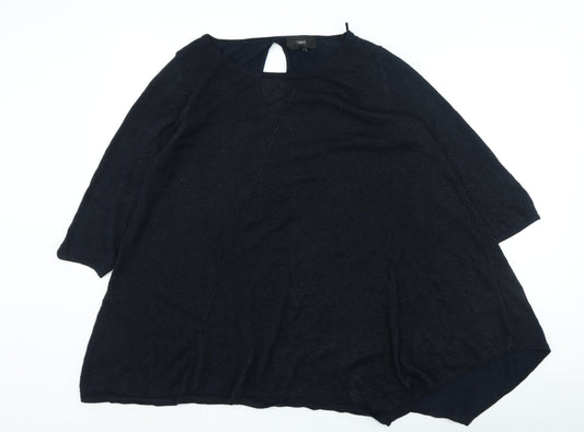 NEXT Womens Blue Round Neck Viscose Pullover Jumper Size 14