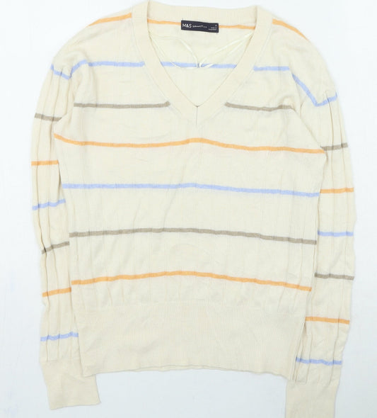 Womens UK Size S Marks and Spencer Beige Pullover Jumper