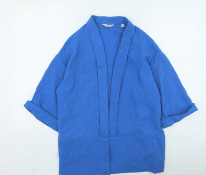 Nightingales Womens Blue Polyester Basic Blouse Size 10 Collared