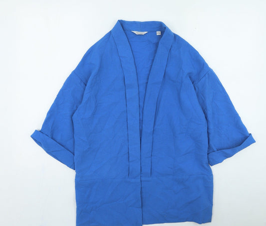 Nightingales Womens Blue Polyester Basic Blouse Size 10 Collared