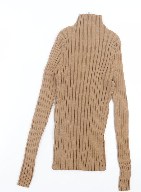 Womens UK Size L Topshop Brown Pullover Jumper
