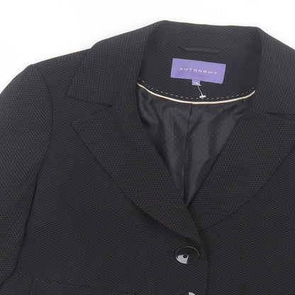 Autonomy Womens Black Jacket Blazer Size 14 Button