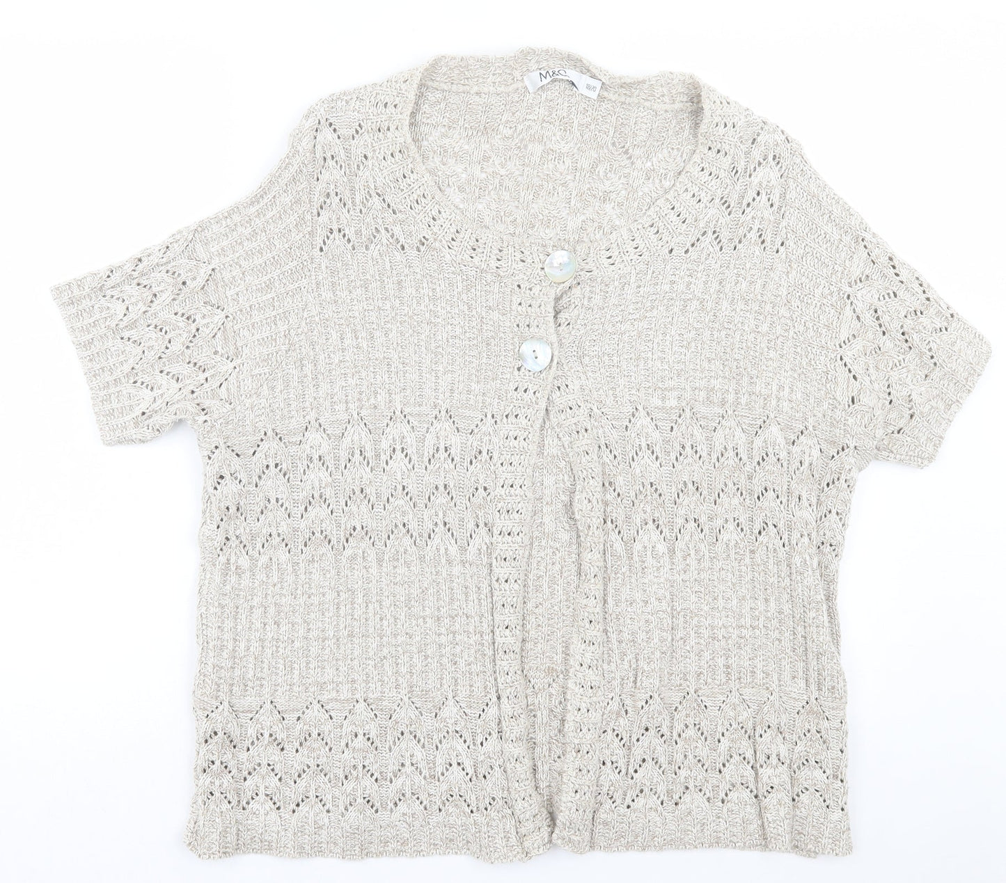 Womens UK Size 18 M&Co Brown Cardigan Jumper