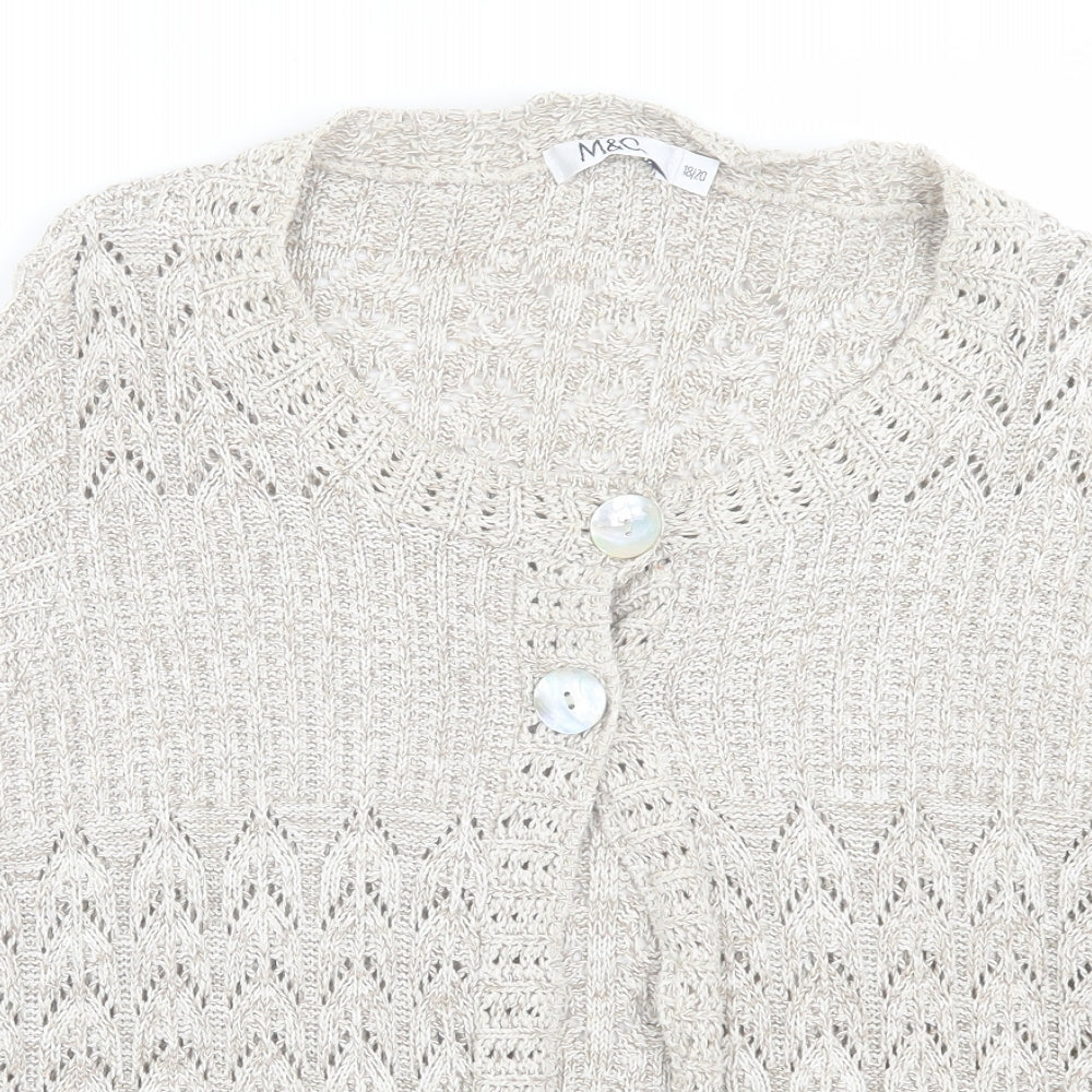 Womens UK Size 18 M&Co Brown Cardigan Jumper