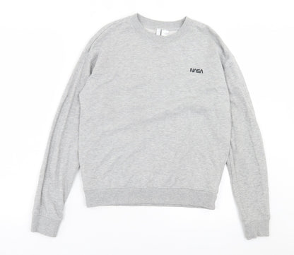H&M Womens Grey Cotton Pullover Sweatshirt Size S Pullover - NASA