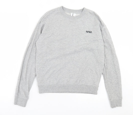 H&M Womens Grey Cotton Pullover Sweatshirt Size S Pullover - NASA