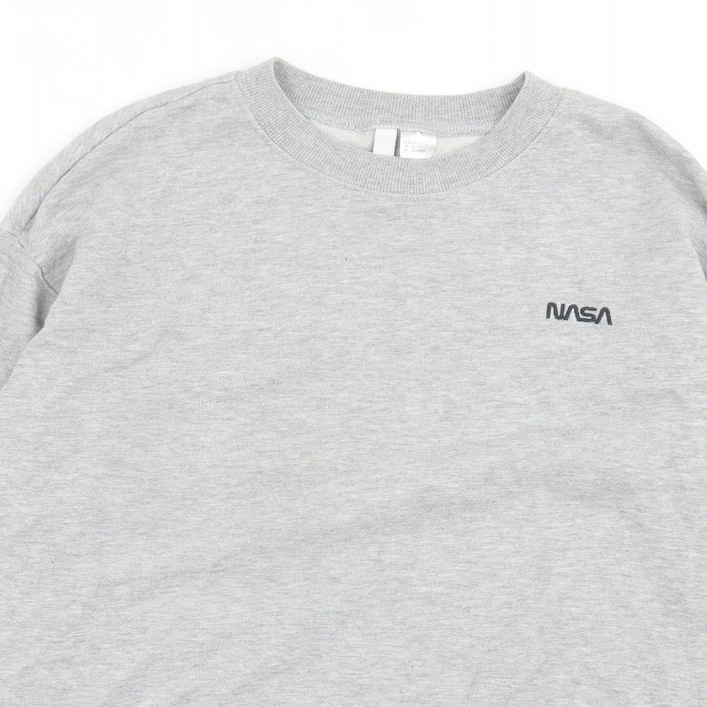 H&M Womens Grey Cotton Pullover Sweatshirt Size S Pullover - NASA