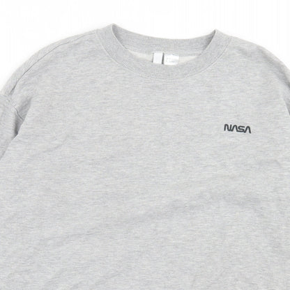 H&M Womens Grey Cotton Pullover Sweatshirt Size S Pullover - NASA