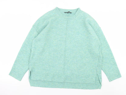 bonmarch Womens Green Crew Neck Acrylic Pullover Jumper Size 14
