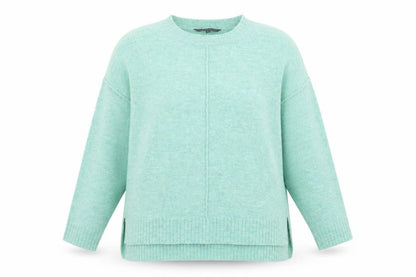Bonmarché Womens Green Crew Neck Acrylic Pullover Jumper Size 14