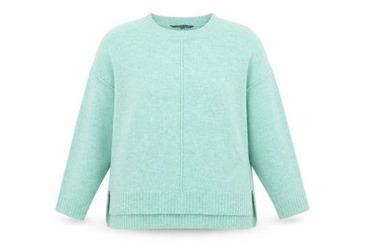 Bonmarché Womens Green Crew Neck Acrylic Pullover Jumper Size 14