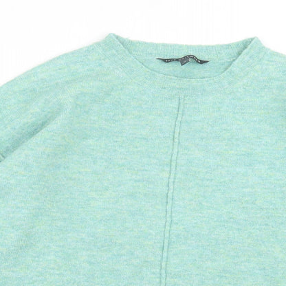 bonmarch Womens Green Crew Neck Acrylic Pullover Jumper Size 14