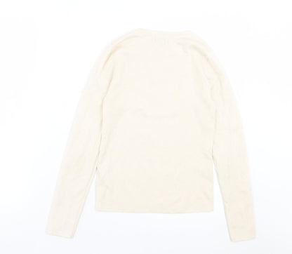 Urban Revivo Womens Ivory Crew Neck Acrylic Pullover Jumper Size 16