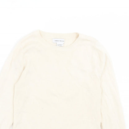 Urban Revivo Womens Ivory Crew Neck Acrylic Pullover Jumper Size 16