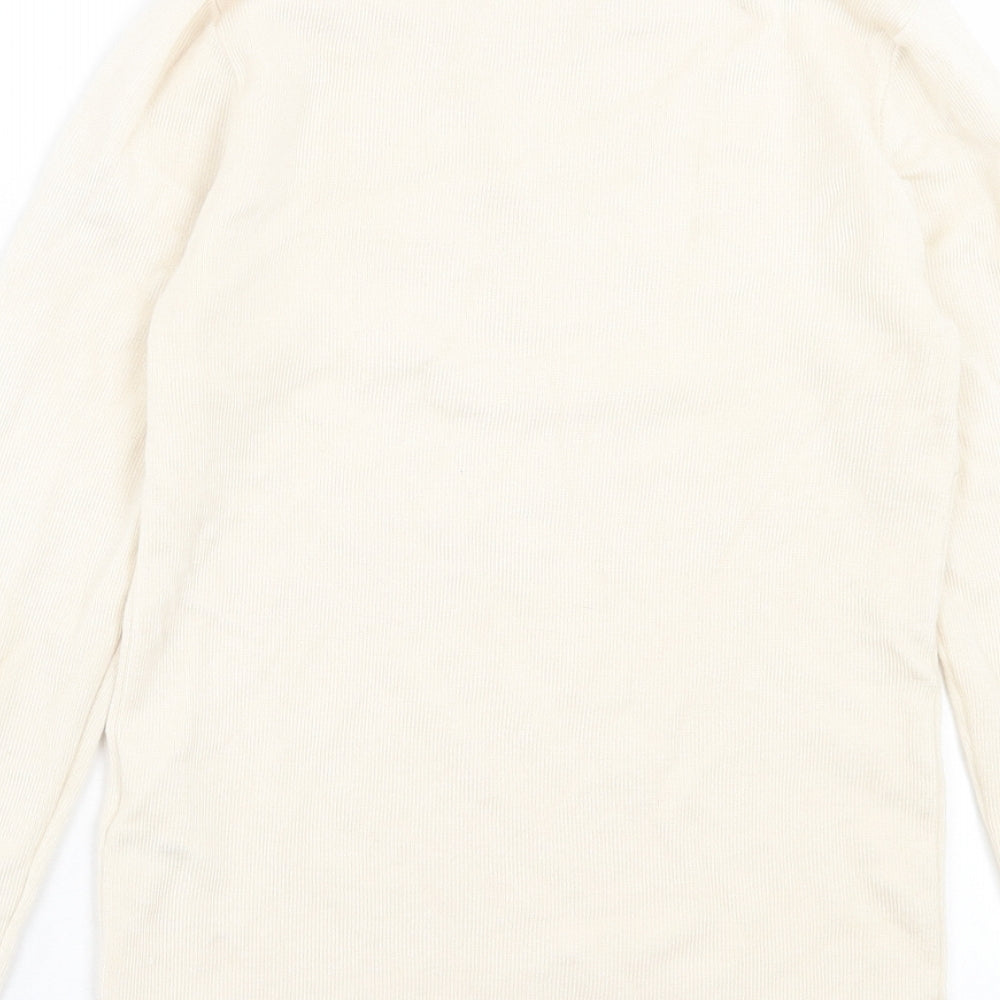 Urban Revivo Womens Ivory Crew Neck Acrylic Pullover Jumper Size 16