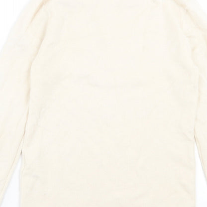 Urban Revivo Womens Ivory Crew Neck Acrylic Pullover Jumper Size 16