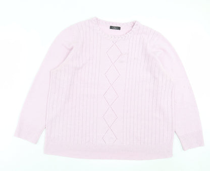 Womens UK Size L bonmarch Pink Pullover Jumper
