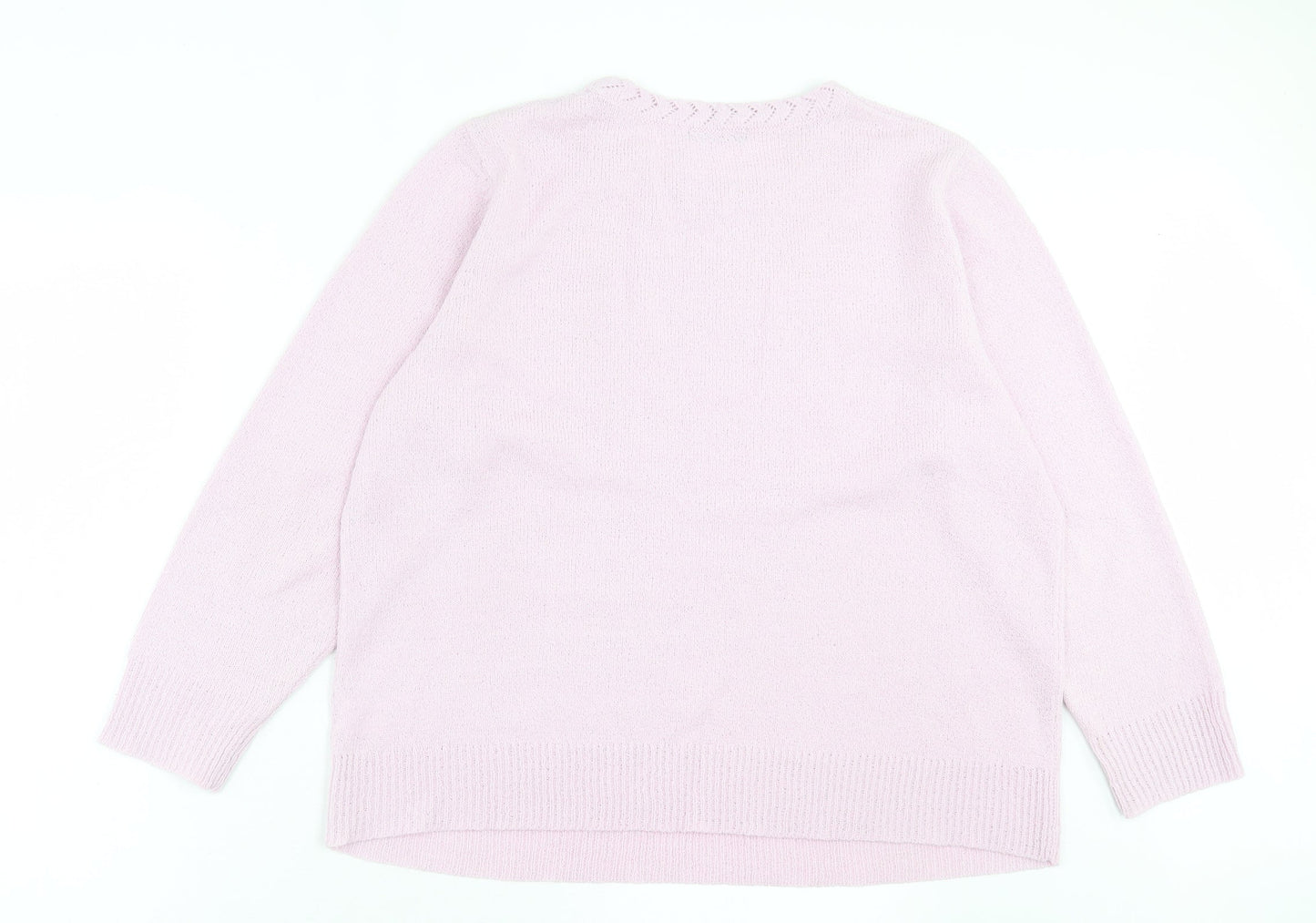 Womens UK Size L bonmarch Pink Pullover Jumper