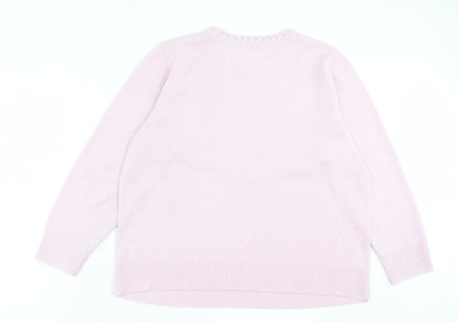 Womens UK Size L bonmarch Pink Pullover Jumper