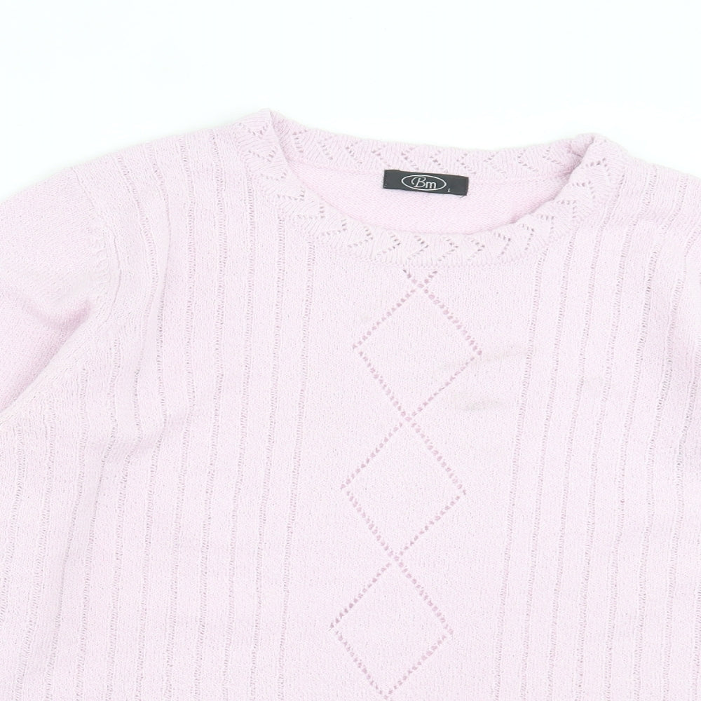 Womens UK Size L bonmarch Pink Pullover Jumper