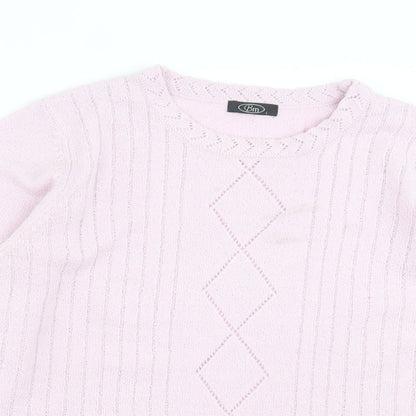 Womens UK Size L bonmarch Pink Pullover Jumper