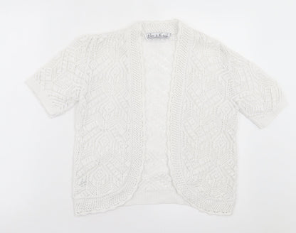 Womens UK Size S Pure & Natural White Cardigan Jumper