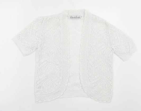 Womens UK Size S Pure & Natural White Cardigan Jumper