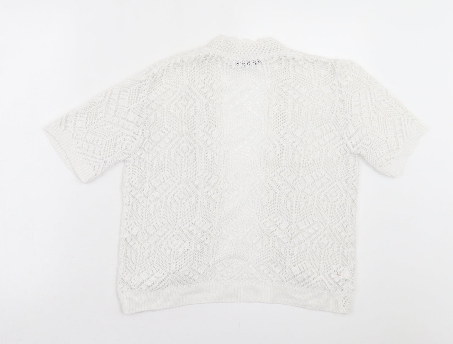 Womens UK Size S Pure & Natural White Cardigan Jumper