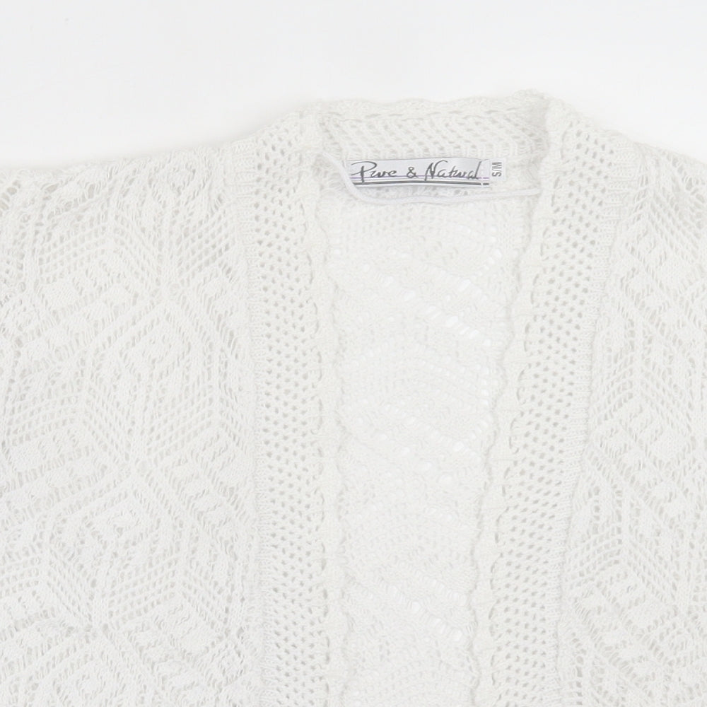 Womens UK Size S Pure & Natural White Cardigan Jumper