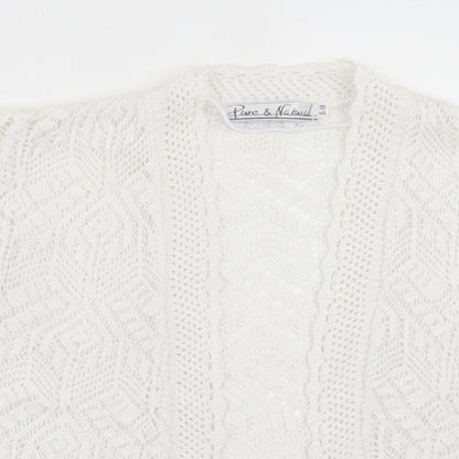 Womens UK Size S Pure & Natural White Cardigan Jumper