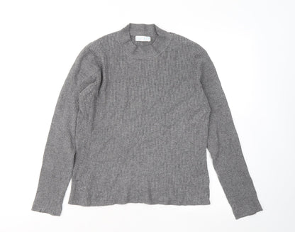 Primark Womens Grey Mock Neck Viscose Pullover Jumper Size 18