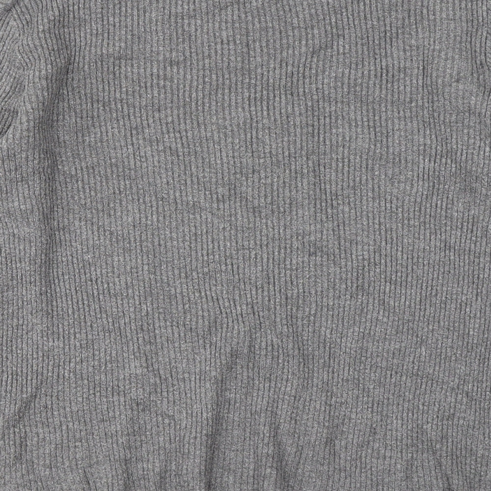 Primark Womens Grey Mock Neck Viscose Pullover Jumper Size 18