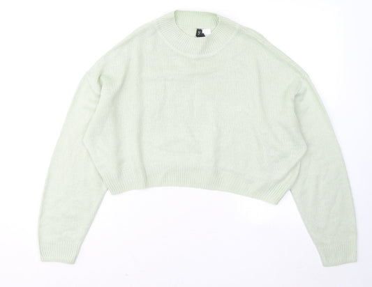 Divided by H&M Womens Green Mock Neck Acrylic Pullover Jumper Size S