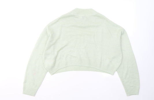 Divided by H&M Womens Green Mock Neck Acrylic Pullover Jumper Size S