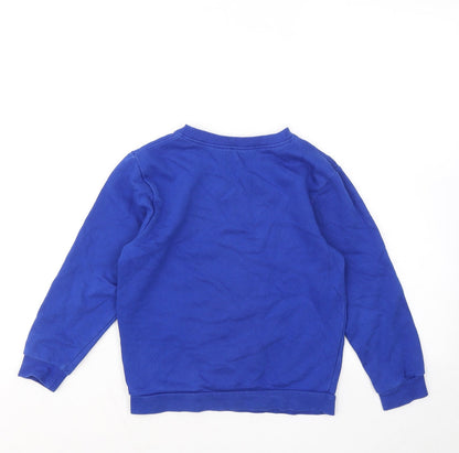 George Boys Blue Cotton Pullover Sweatshirt Size 5-6 Years