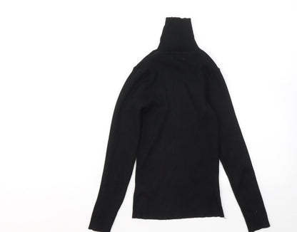 Primark Girls Black Mock Neck Viscose Pullover Jumper Size 10-11 Years