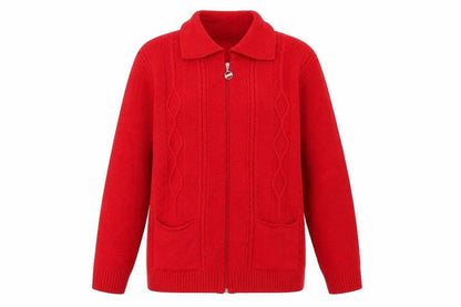 Womens UK Size L Gorgeous Red Full Zip Jumper