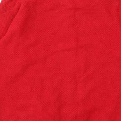 Gorgeous Womens Red Collared Acrylic Full Zip Jumper Size L
